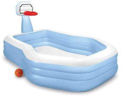 Детский надувной бассейн с баскетбольным кольцом 257х188х130 см, Intex (57183)