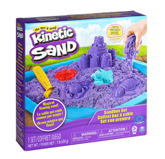 Набір піску для дитячого творчості - KINETIC SAND З ПІСКУ (фіолетовий, 454 г, форми, лоток) 71402P