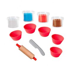 Незасыхающая масса для лепки - ФРУКТОВЫЕ КЕКСЫ (4 цвета, в пластиковых баночках, инструменты) 00479S
