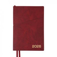 Ежедневник А5 Leo Planner датированный 2026 "Credo", интегральный, бордовый, 368 страниц