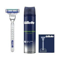 Станок для гоління Gillette Mach3 Turbo + підставка + Піна Gillette Refreshing Breeze 250 мл